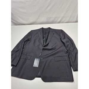Roberto Zanieri Blazer Mens 50R Black Wool Silk Herringbone Sport Coat NWT